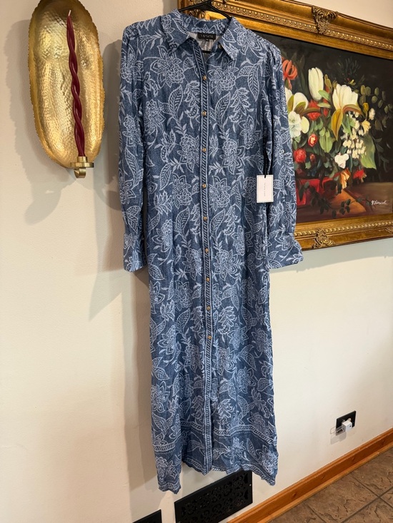 1. State Dresses & Skirts - 1. State Blue Floral  Maxi Dress (missing belt)